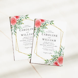 Invitation Elégant Mariage floral aquarelle