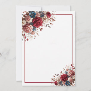 Invitation Élégant Mariage floral blanc