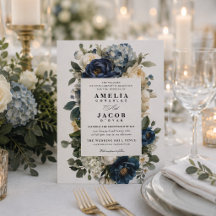 Élégant mariage floral bleu marine et pivoines bla