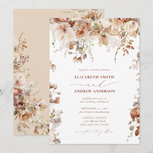 Invitation Élégant Mariage floral Boho