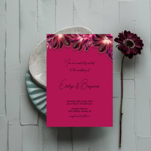 Invitation Élégant mariage floral Bourgogne