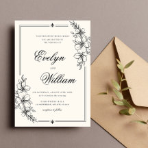 Élégant Mariage Floral Calligraphie Moderne
