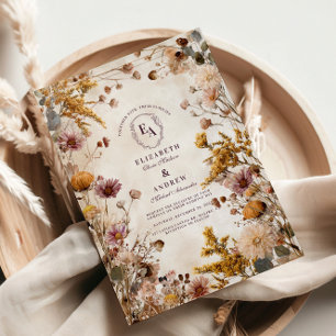 Invitation Élégant Mariage floral de campagne