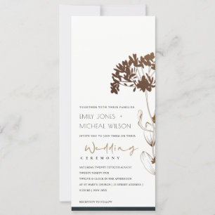 INVITATION ÉLÉGANT MARIAGE FLORAL FOIL HYDRANGEA EN CUIVRE