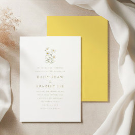Invitation Élégant Mariage floral minimal de marguerite