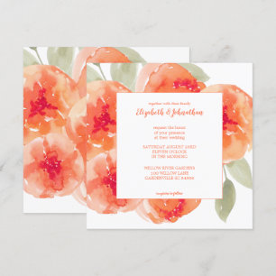 Invitation Élégant Mariage floral Peach Peonies
