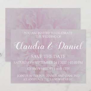 Invitation Élégant mariage floral rose poitrine poussiéreuse