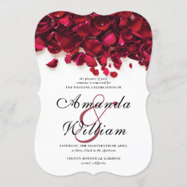 Invitation Élégant Mariage Floral Roses Rouges