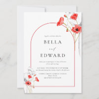 Elégant Mariage floral rouge pavot
