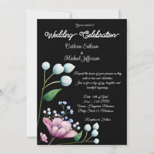 Invitation Élégant Mariage Floral Soft Botanical Romance