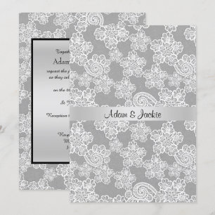 INVITATION ÉLÉGANT MARIAGE FLORAL VINTAGE LACE