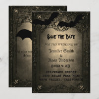 Élégant mariage gothique enregistrer la date