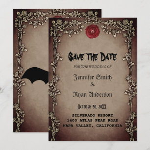 Invitation Elégant mariage gothique enregistrer la date Invit
