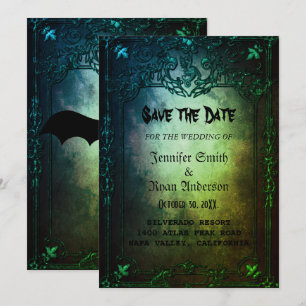 Invitation Elégant mariage gothique enregistrer la date Invit