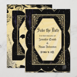 Invitation Elégant mariage gothique enregistrer la date Invit