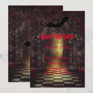 Invitation Elégant mariage gothique enregistrer la date Invit