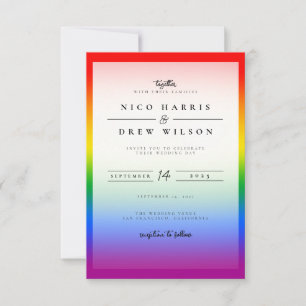 Invitation Élégant Mariage LGBTQ+ Pride