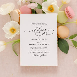 Invitation Élégant Mariage minimal de script