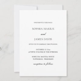 Invitation Élégant Mariage minimaliste blanc