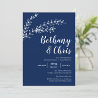 Élégant Mariage minimaliste de vol bleu marine