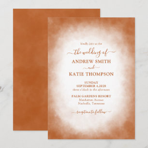 Invitation Elégant Mariage minimaliste en terre cuite