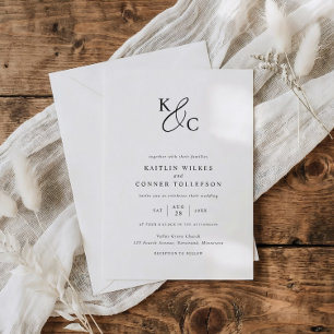 Invitation Élégant Mariage Moderne Simple Noir & Blanc