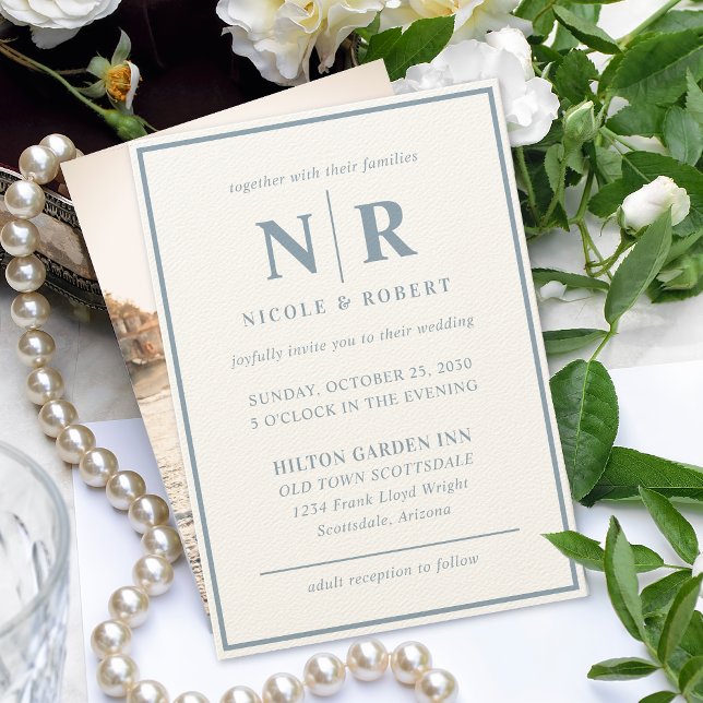 Invitation Élégant Mariage Monogramme Mariage et Initiales de (Créateur téléchargé)