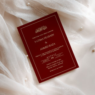 Invitation Élégant Mariage musulman musulman islamique de Bou