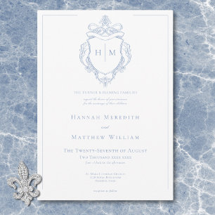 Invitation Élégant Mariage Oiseau et Blason de style Chinoise