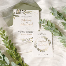Elégant Mariage or et verdure