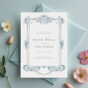Invitation Élégant Mariage ornemental baroque floral
