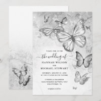 Élégant Mariage papillon en argent