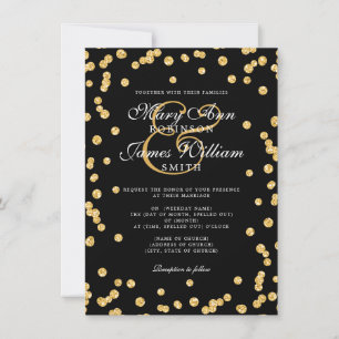 Invitation Elégant mariage Parties scintillant or Confetti No