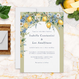 Invitation Élégant Mariage Personnalisé avec Citron Amalfi It