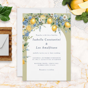 Invitation Élégant Mariage Personnalisé avec Citron Amalfi It