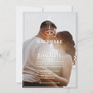 Invitation Élégant Mariage photo couleur romantique