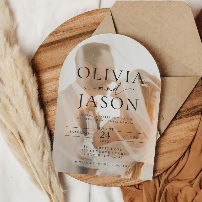 Invitation Élégant Mariage photo de l'arc de superposition de (Créateur téléchargé)