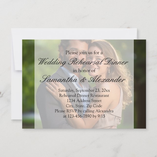 Invitation Élégant Mariage photo de superposition de Sheer (Devant)