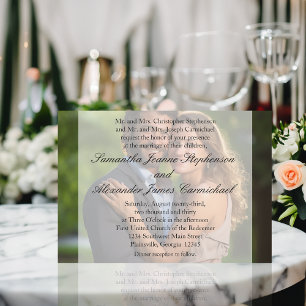 Invitation Élégant Mariage photo de superposition de Sheer
