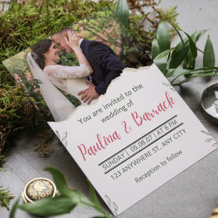 Invitation Élégant Mariage photo minimaliste romantique moder