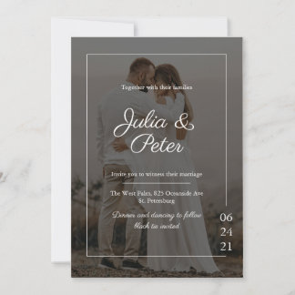 Invitation Élégant Mariage photo personnalisé
