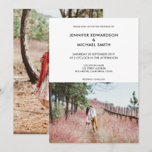 Invitation Élégant Mariage photo rustique moderne