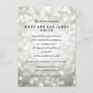 Invitation Élégant mariage Renouveau Vow Parties scintillant