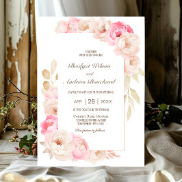 Invitation Élégant Mariage rose