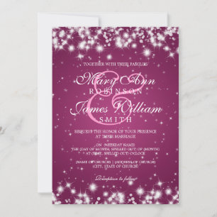 Invitation Élégant mariage rose étincelant d'hiver