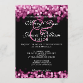 Invitation Élégant Mariage Rose Lumières