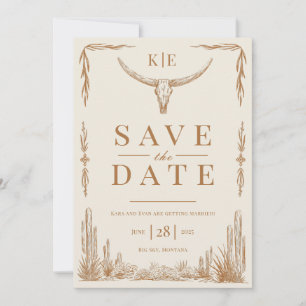 Invitation Elégant Mariage Rustique Occidental Enregistrer La