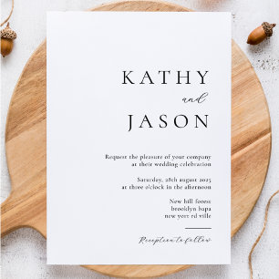 Invitation Élégant Mariage Script Typographie Minimaliste