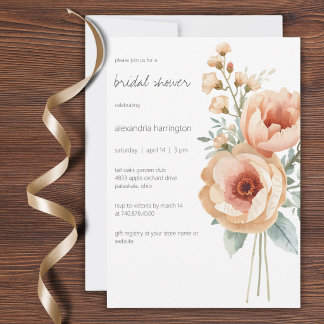 Invitation Élégant Mariage sous la Douceur des Pivoines