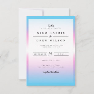 Invitation Élégant Mariage Trans Pride